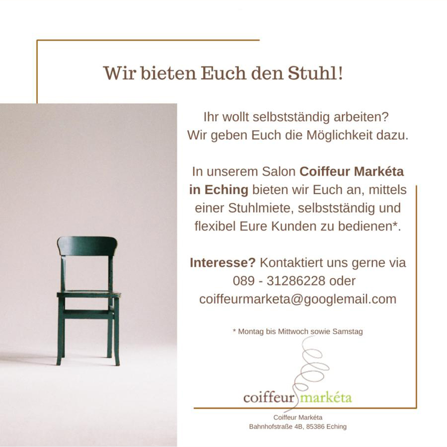 Stuhlmiete Friseur Coiffeur Marketa Eching